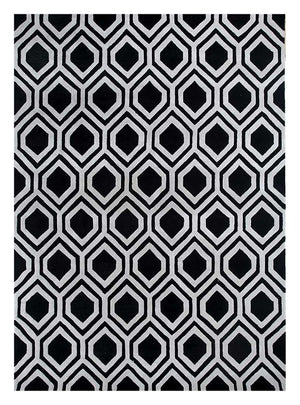 Tapis en laine - 330 x 240 cm - noir et blanc