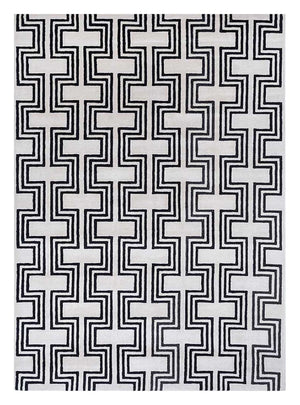 Tapis en laine - 330 x 240 cm - noir et blanc