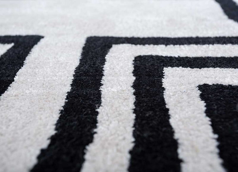 Tapis en laine - 330 x 240 cm - noir et blanc