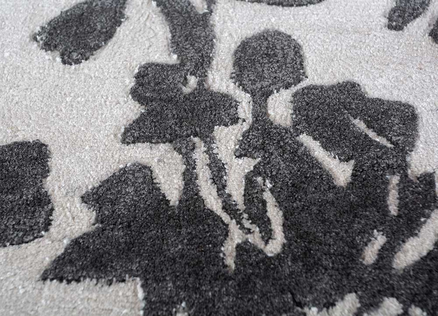 Tapis en laine - 270 x 180 cm - noir et blanc