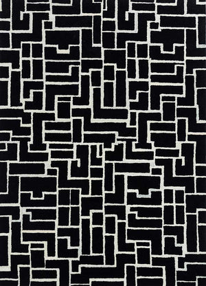 Tapis en laine - 270 x 180 cm - noir et blanc