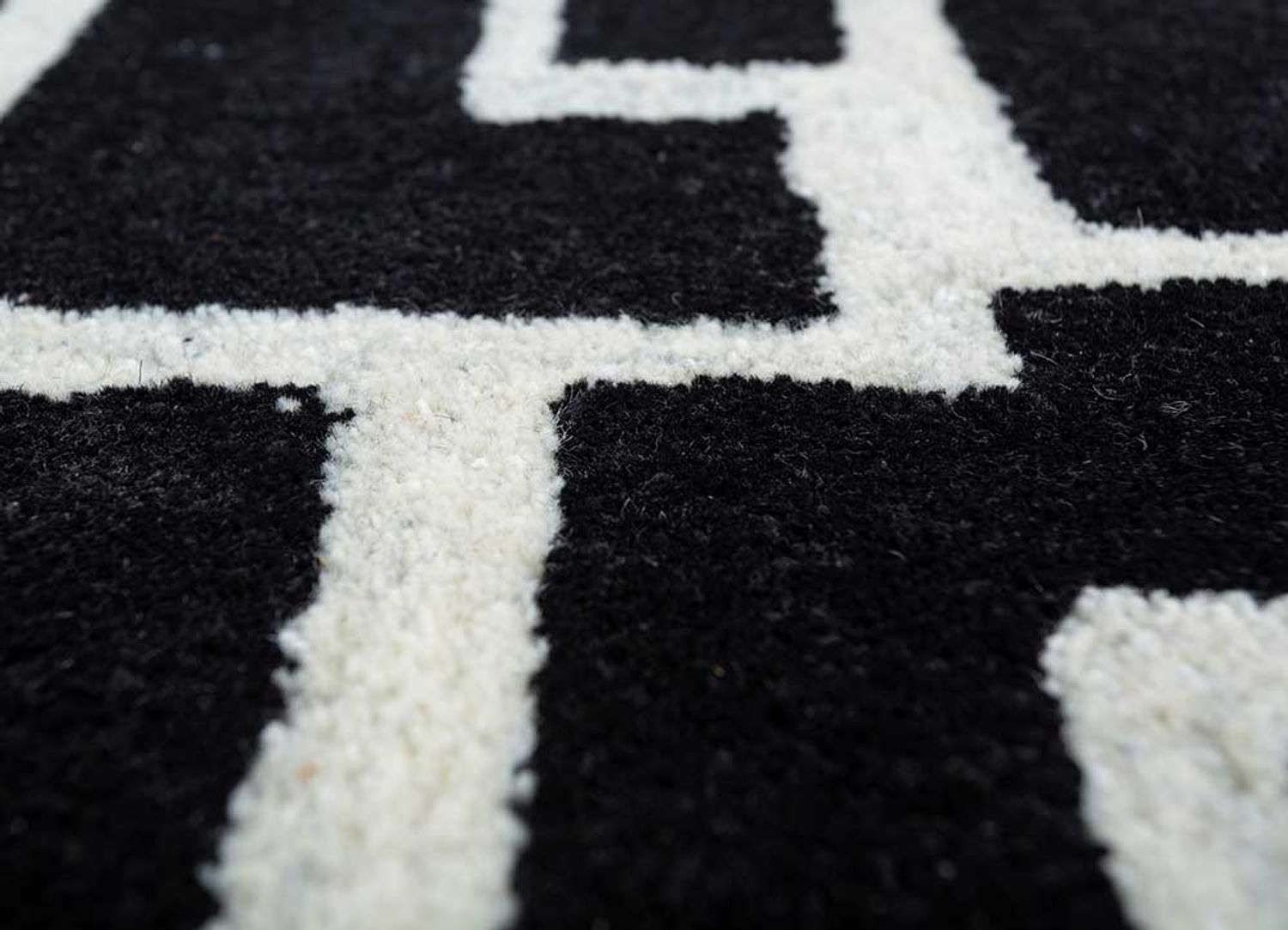 Tapis en laine - 270 x 180 cm - noir et blanc