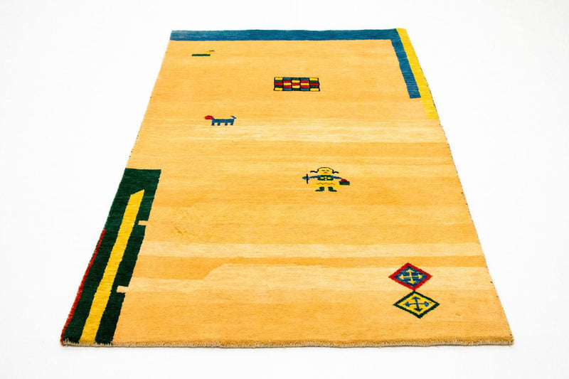 Tapis Gabbeh - Indus - 193 x 121 cm - or
