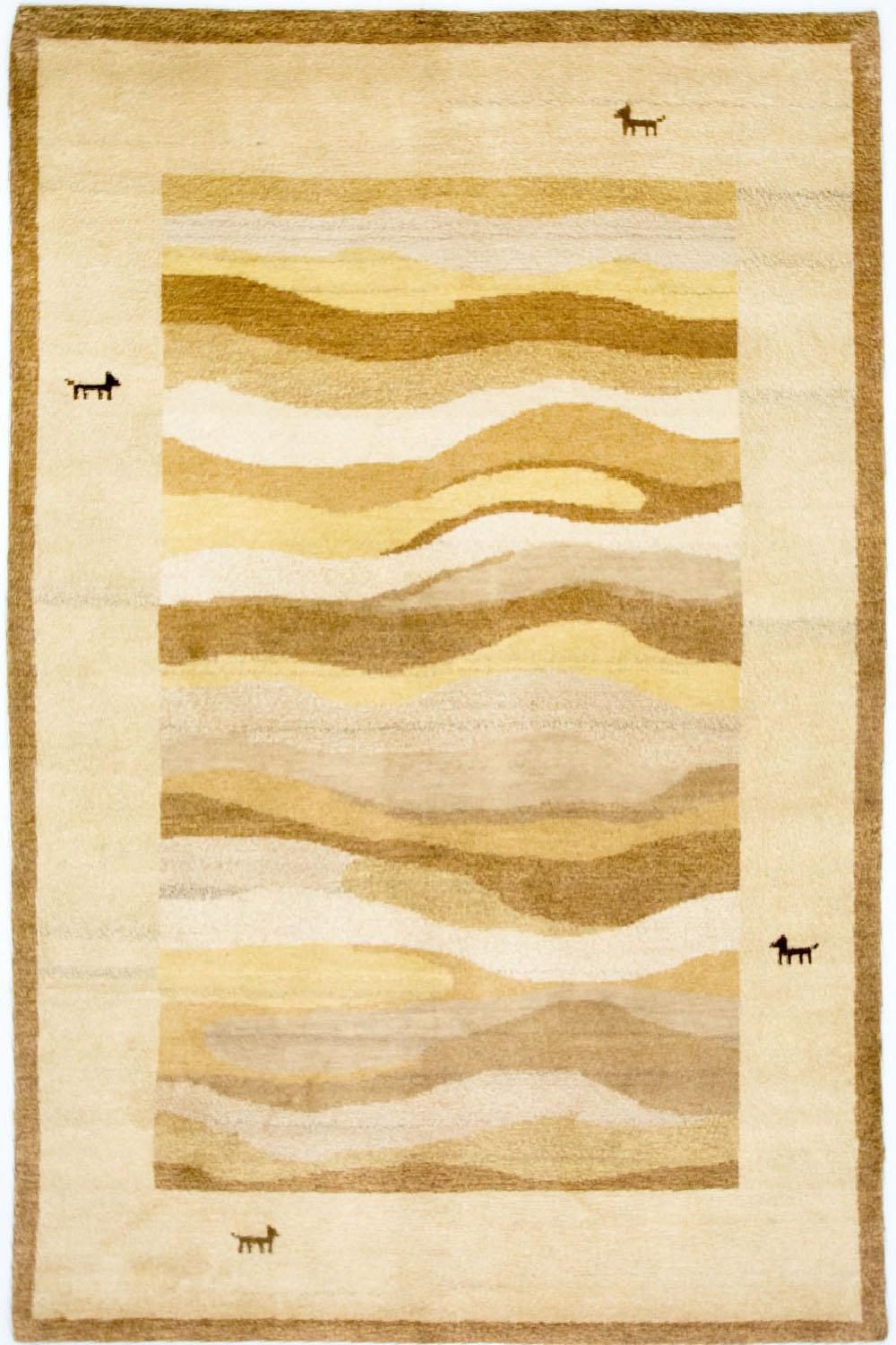 Tapis Gabbeh - Indus - 203 x 140 cm - multicolore