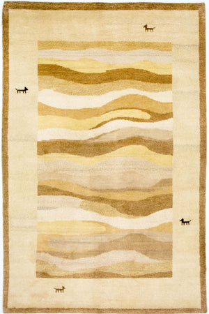 Tapis Gabbeh - Indus - 203 x 140 cm - multicolore