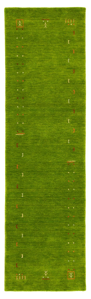 Tapis de couloir Tapis Gabbeh - Indus - 400 x 80 cm - vert