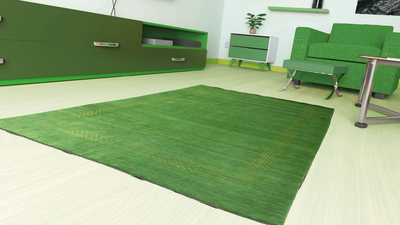 Tapis Gabbeh - Indus - 300 x 250 cm - vert