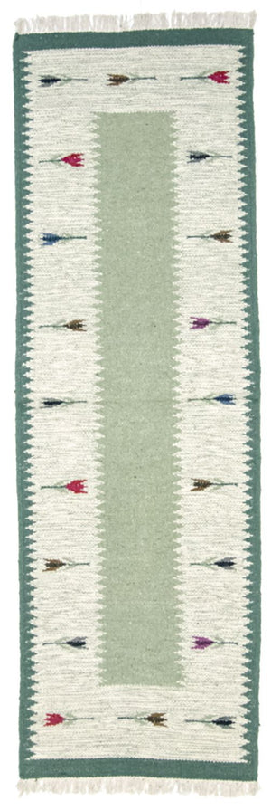 Tapis de couloir Tapis Kelim - Tendance - 250 x 80 cm - vert clair