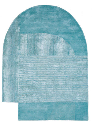Designer Teppich sonderform  - 210 x 150 cm - türkis