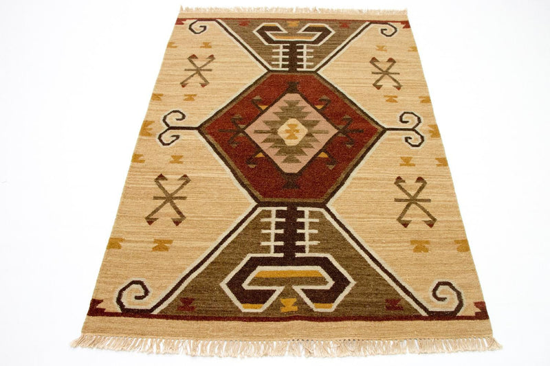 Tapis Kelim - Tendance - 187 x 126 cm - jaune