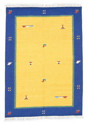 Tapis Kelim - Tendance - 200 x 140 cm - jaune