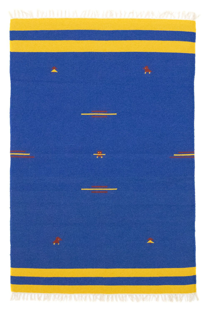 Tapis Kelim - Tendance - 180 x 120 cm - bleu