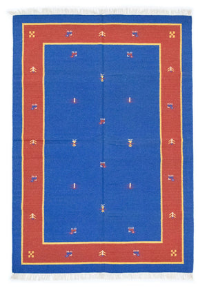 Tapis Kelim - Tendance - 200 x 140 cm - bleu