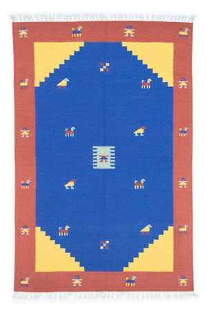 Tapis Kelim - Tendance - 200 x 140 cm - bleu