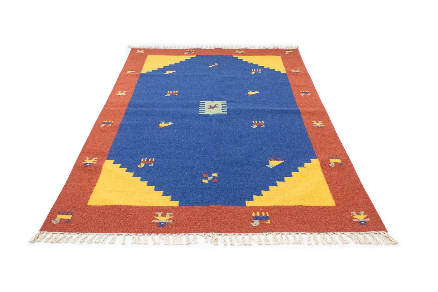 Tapis Kelim - Tendance - 200 x 140 cm - bleu