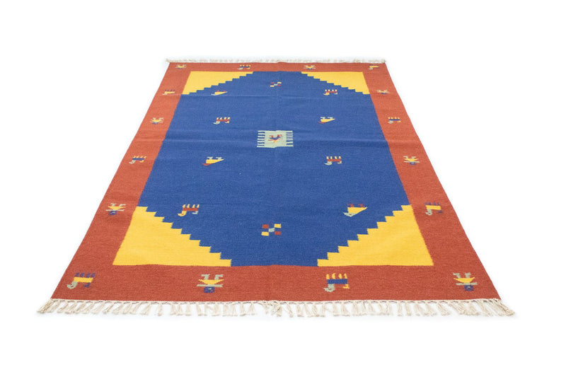 Tapis Kelim - Tendance - 200 x 140 cm - bleu