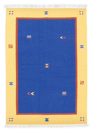 Tapis Kelim - Tendance - 200 x 140 cm - bleu