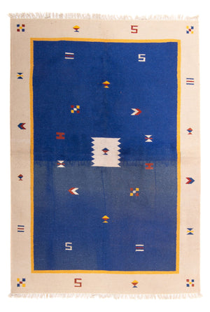 Tapis Kelim - Tendance - 240 x 170 cm - bleu foncé