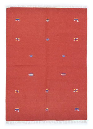 Tapis Kelim - Tendance - 200 x 140 cm - rouge