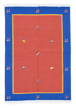 Tapis Kelim - Tendance - 200 x 140 cm - rouge