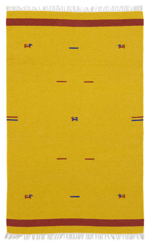 Tapis Kelim - Tendance - 180 x 120 cm - jaune