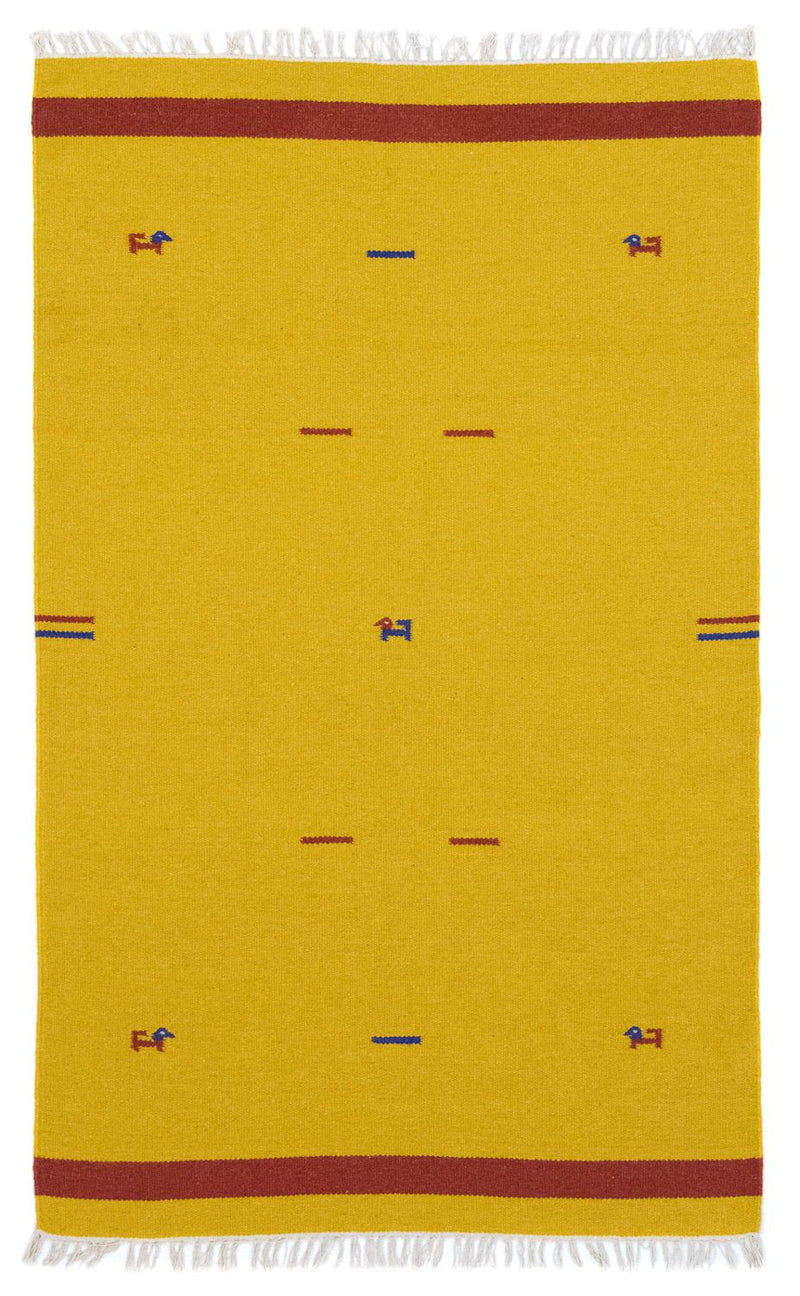 Tapis Kelim - Tendance - 180 x 120 cm - jaune