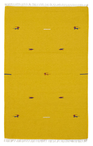 Tapis Kelim - Tendance - 180 x 120 cm - jaune