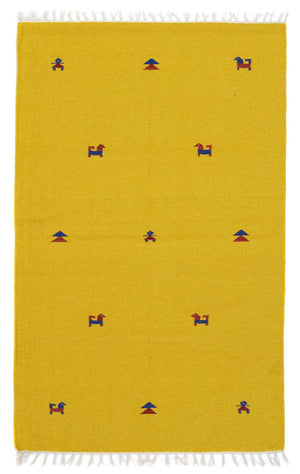 Tapis Kelim - Tendance - 180 x 120 cm - jaune