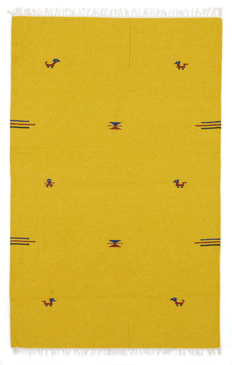Tapis Kelim - Tendance - 180 x 120 cm - jaune