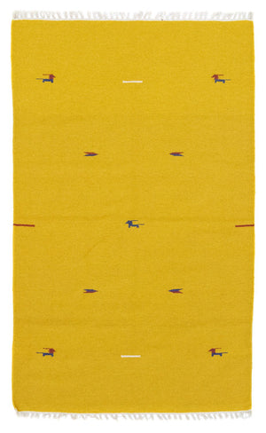 Tapis Kelim - Tendance - 180 x 120 cm - jaune