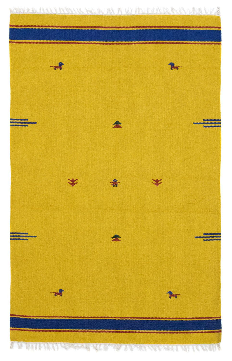 Tapis Kelim - Tendance - 180 x 120 cm - jaune