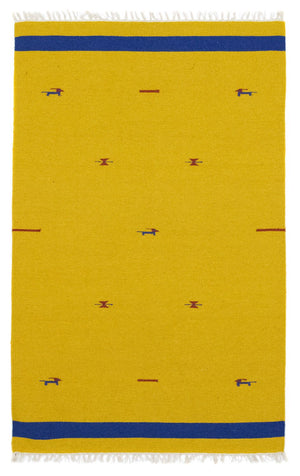 Tapis Kelim - Tendance - 180 x 120 cm - jaune