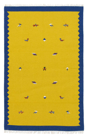 Tapis Kelim - Tendance - 180 x 120 cm - jaune