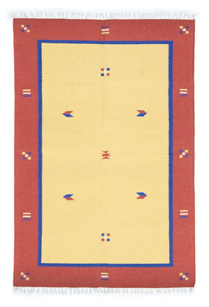 Tapis Kelim - Tendance - 200 x 140 cm - jaune