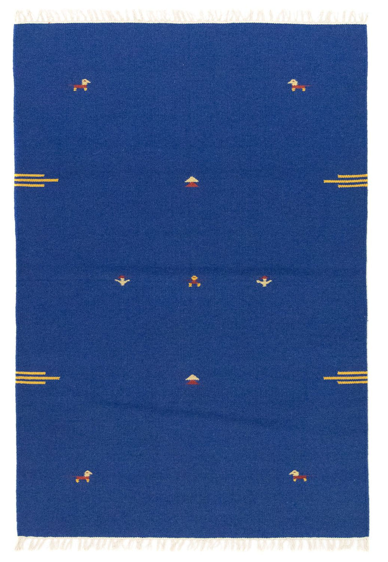 Tapis Kelim - Tendance - 180 x 120 cm - bleu