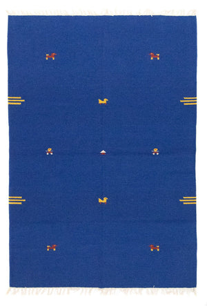 Tapis Kelim - Tendance - 180 x 120 cm - bleu
