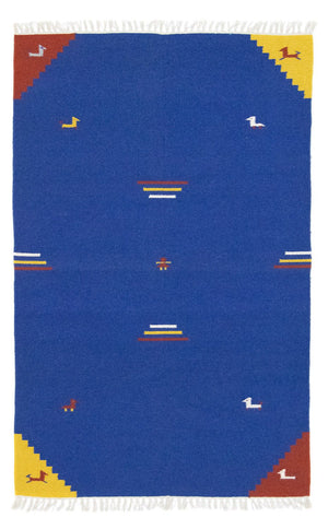 Tapis Kelim - Tendance - 180 x 120 cm - bleu
