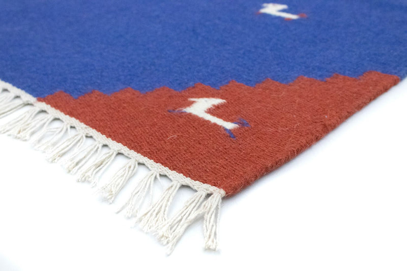 Tapis Kelim - Tendance - 180 x 120 cm - bleu