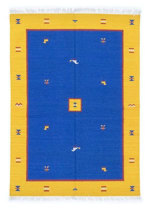 Tapis Kelim - Tendance - 200 x 140 cm - bleu