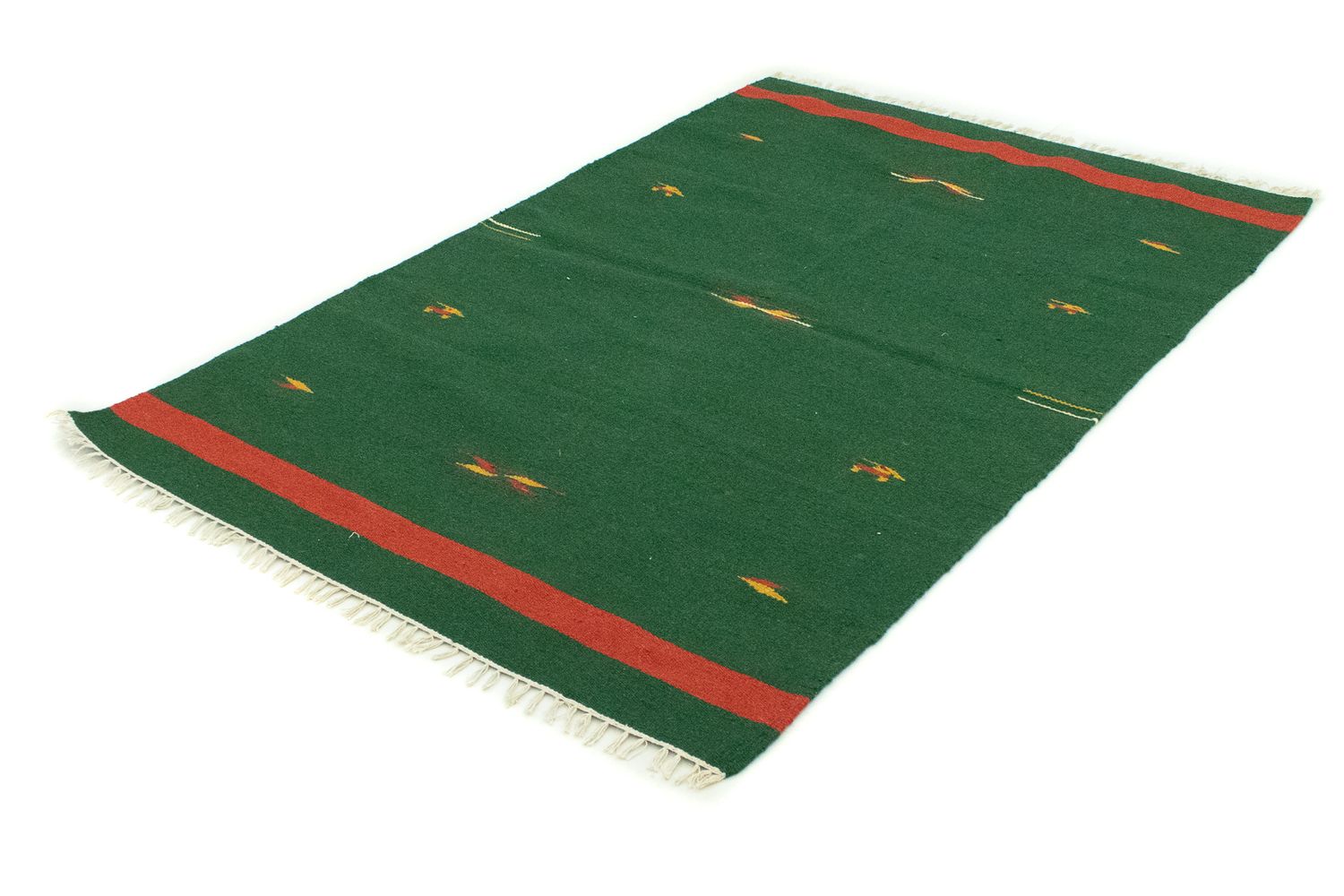 Tapis Kelim - Tendance - 180 x 120 cm - vert foncé