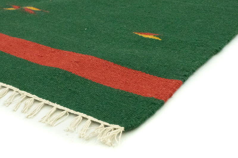 Tapis Kelim - Tendance - 180 x 120 cm - vert foncé