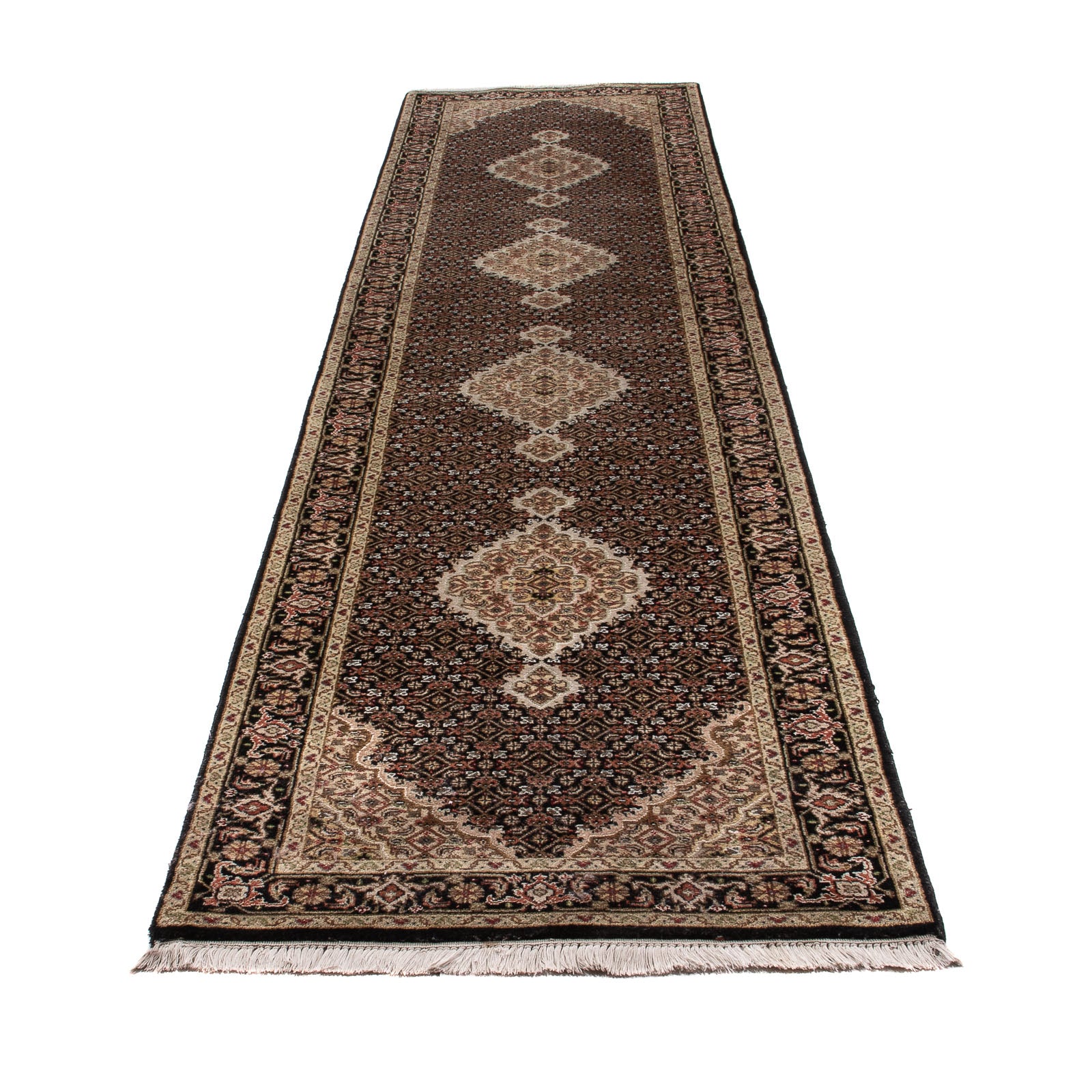 Läufer Orient - Täbriz - 372 x 81 cm - schwarz