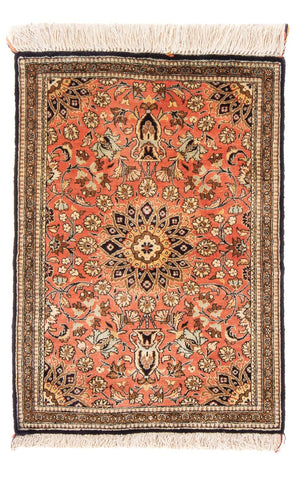 Tapis en soie - Ghom soie - Premium - 80 x 60 cm - rouge
