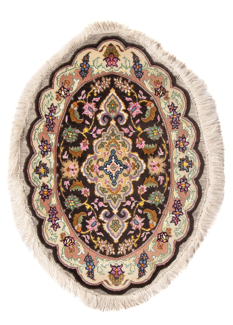 Tapis persan - Tabriz - Royal ovale  - 68 x 48 cm - noir
