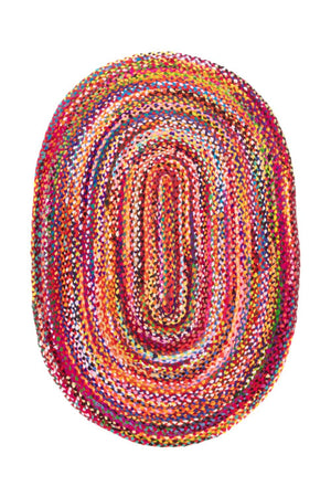 Tapis en sisal - ML-Indigostripy - ovale