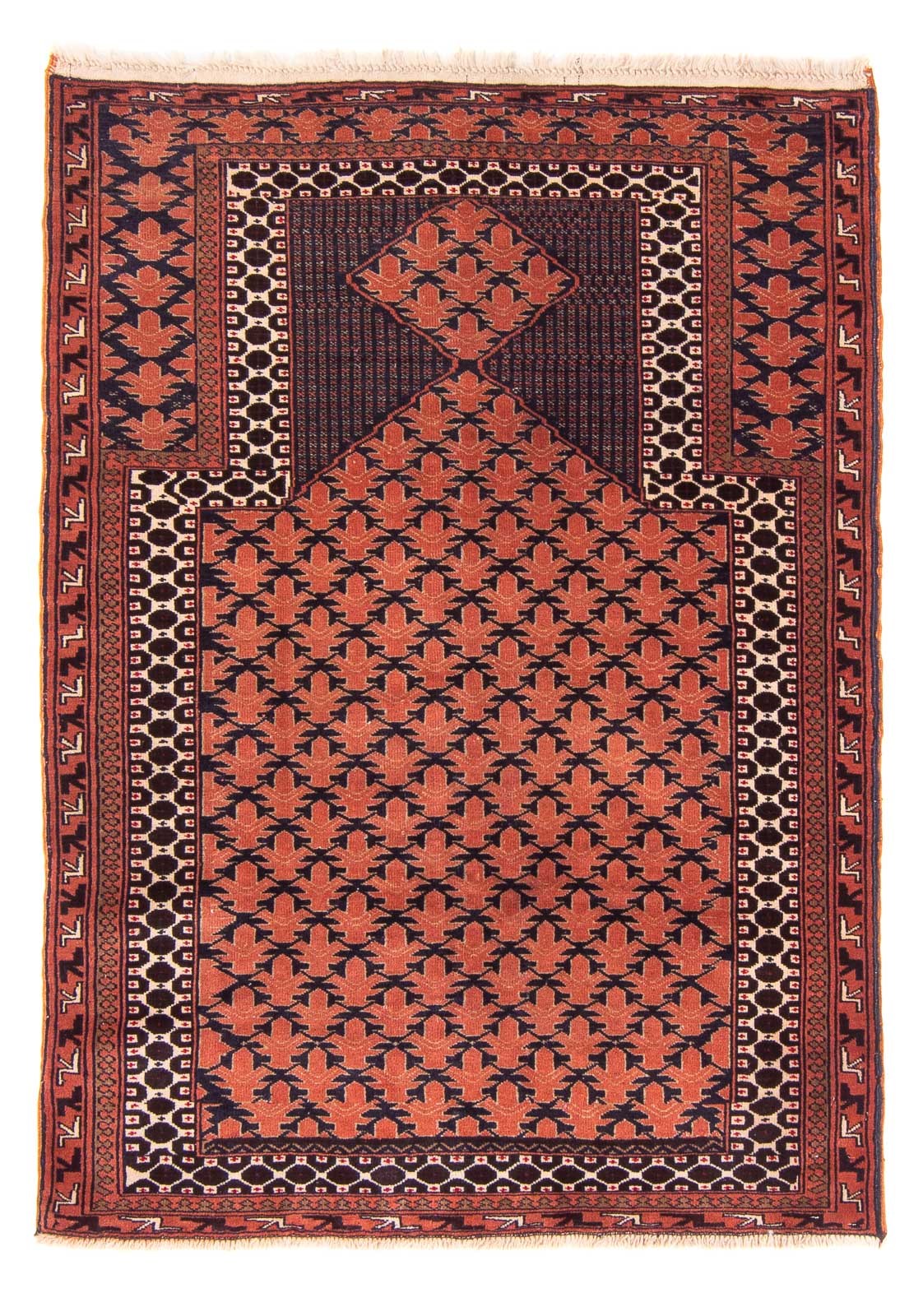Tapis Belutsch - Tapis de prière - 138 x 95 cm - rouille