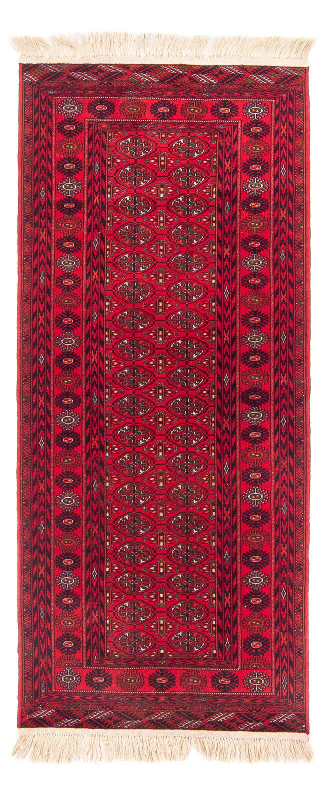 Tapis de couloir Tapis afghan - 200 x 80 cm - rouge