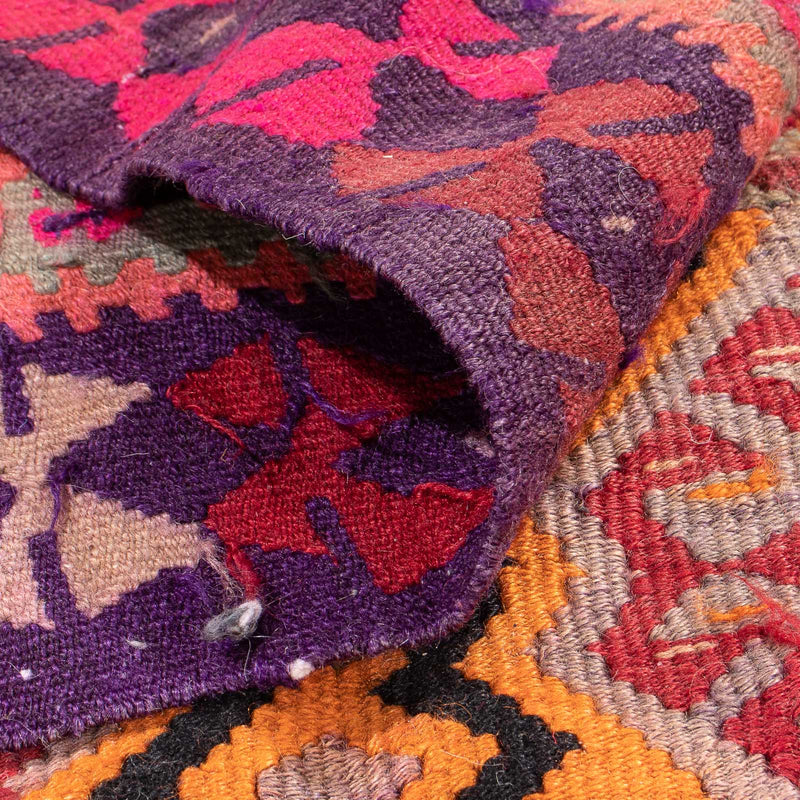 Tapis de couloir Tapis Kelim - Vieux - 374 x 129 cm - multicolore