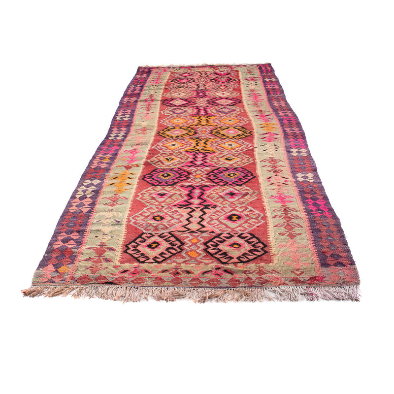 Tapis de couloir Tapis Kelim - Vieux - 374 x 129 cm - multicolore