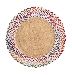 Tapis en sisal ronde  - 60 x 60 cm - multicolore